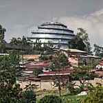 Kigali housing with the Convention Centre in the background, Rwanda.