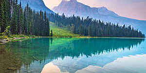 Dusk at Emerald Lake, in Yoho National Park, British Columbia, Canada.